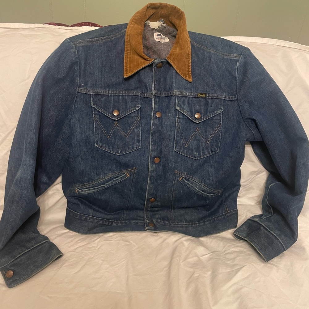 Vintage 1980s Wrangler Blanket Lined Denim Jacket